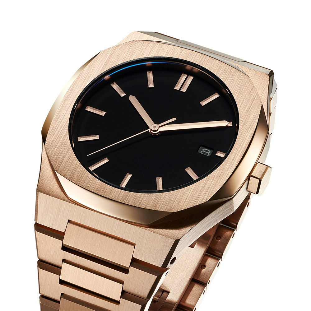 VDEAR - Correa de silicona de lujo resistente al agua hasta 3 ATM, movimiento japonés, relojes deportivos únicos para hombre, logotipo personalizado, estilo acero inoxidable 15