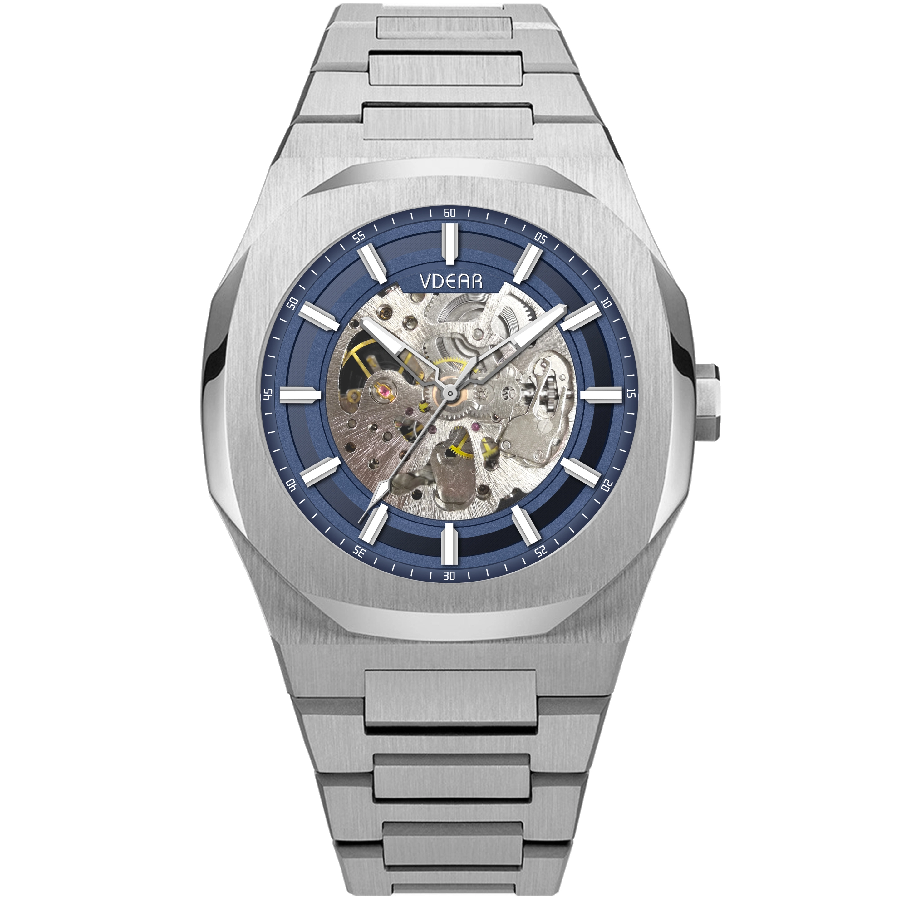 VDEAR - 2021 Luxary Lujo 3Atm Waterproof Acero Inoxidable Dorado Luminous Automatic Luxury Mechanical Skeleton Watch For male New Arrival 1