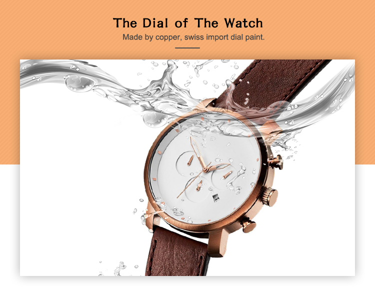 VDEAR - Fashion Simple Design Luxury Leather Chronograph Male Wrist Watches Chronograph Watch 14