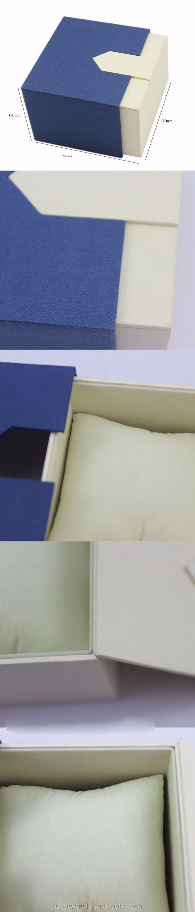 VDEAR - Draw style custom logo hard cardboard cheap single watch box with pillow Watch Box 7