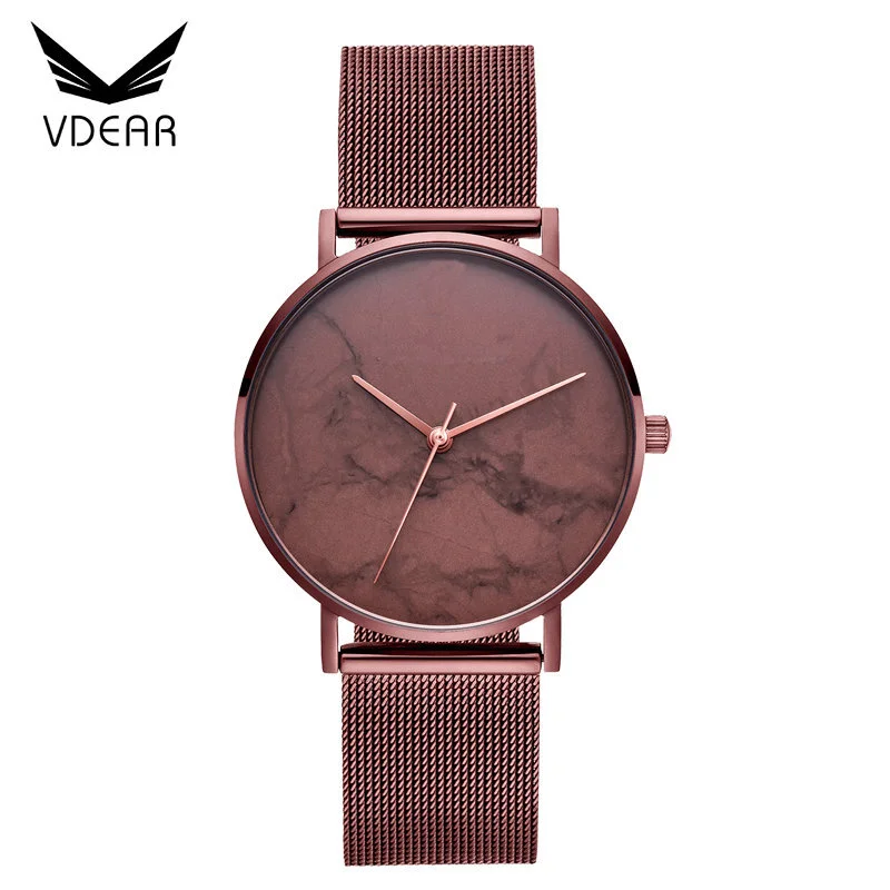 VDEAR - 38mm high quality women's watch simple design coffee seashell watch 2019 Fancy Watch 1