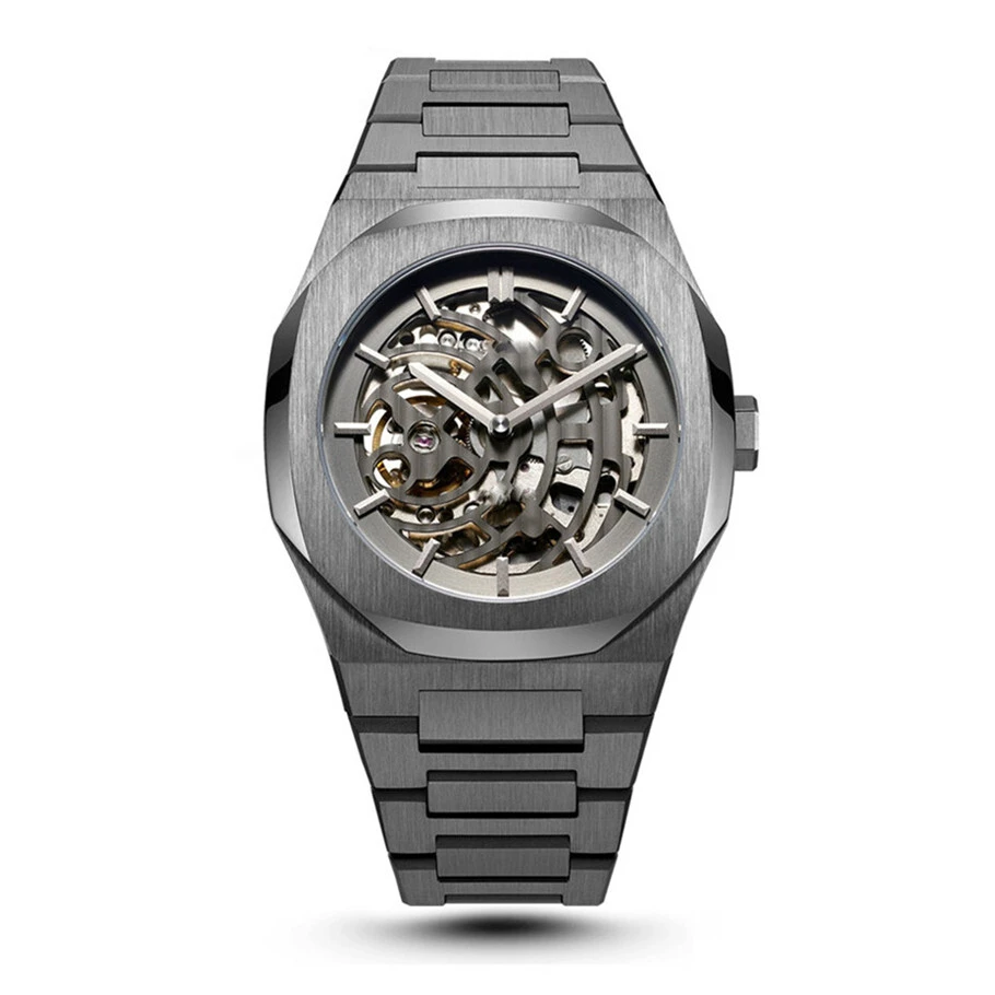 VDEAR - Populair model met een massieve 304 roestvrijstalen band, skeleton automatische horloges, custom design, OEM, luxe automatisch horloge voor heren, enz. 1