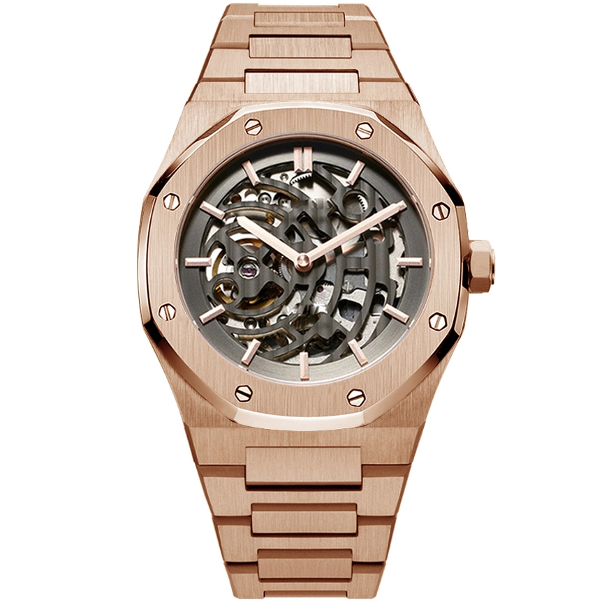 VDEAR - Custom logo rose gold no battery automatic mens luxury mechanical turboulion watches for men New Arrival 1