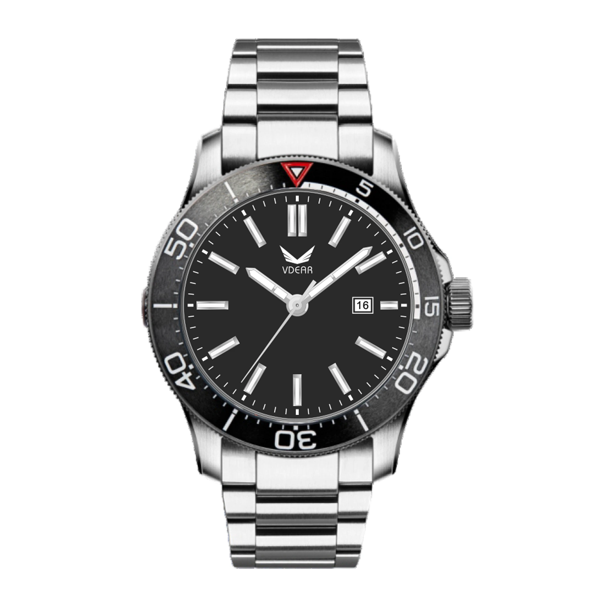 VDEAR - 2021 Luxury Lujo Stainless Steel Strap Acero Inoxidable Dorado Japanese Movt Diving Watch Case Men Waterproof New Arrival 1