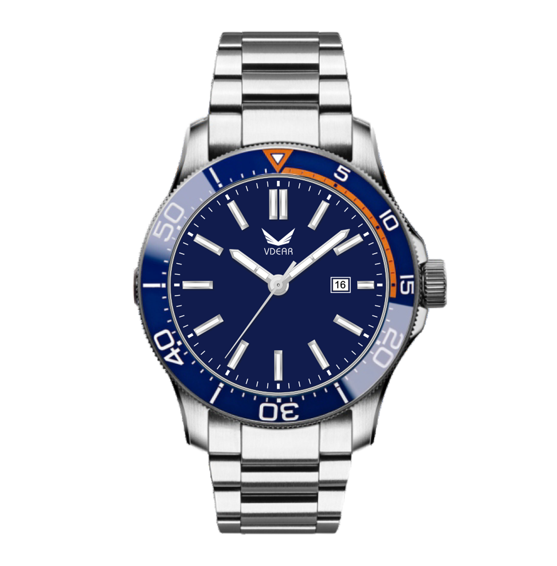 VDEAR - 2021 Luxury Lujo Stainless Steel Strap Acero Inoxidable Dorado Japanese Movt Diving Watch Case Men Waterproof New Arrival 11