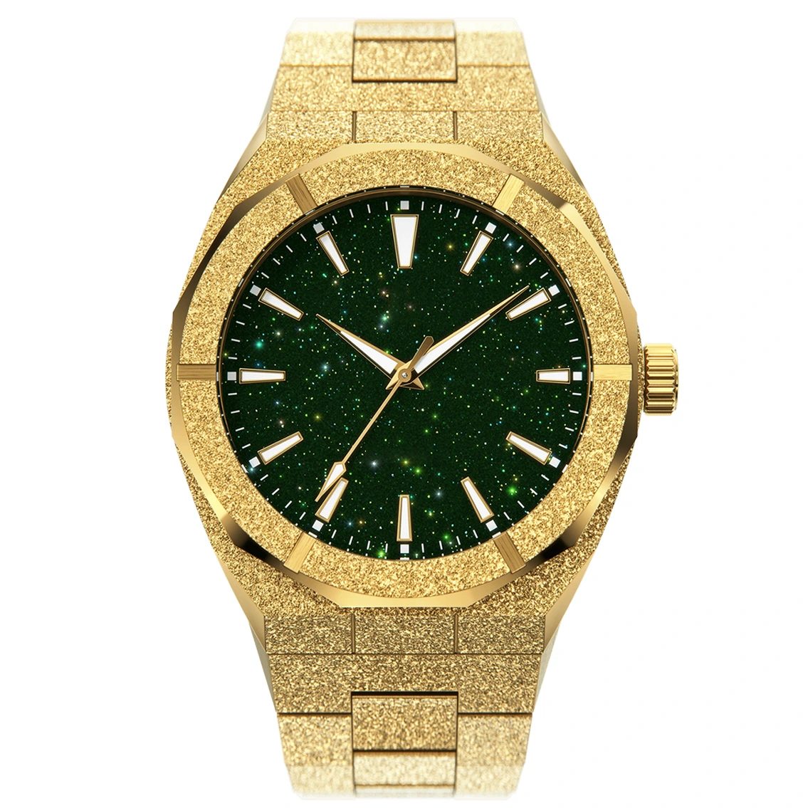 VDEAR – Hochwertige VDEAR-Quarzuhr mit individuellem Goldlogo, komplett mattiertem Edelstahlgehäuse, Eigenmarken-Design, Neuheit 1