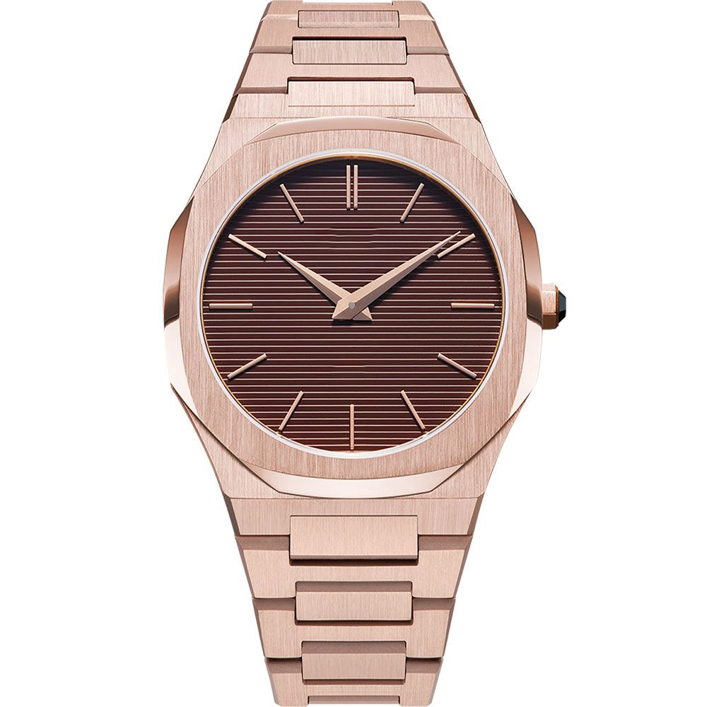 ساعة VDEAR - ساعة رجالية فاخرة مقاومة للماء بنمط مموج، مصنوعة من الفولاذ المقاوم للصدأ 316L فائق النحافة (7 مم)، مع سوار متين من الفولاذ المقاوم للصدأ، منتج جديد 1