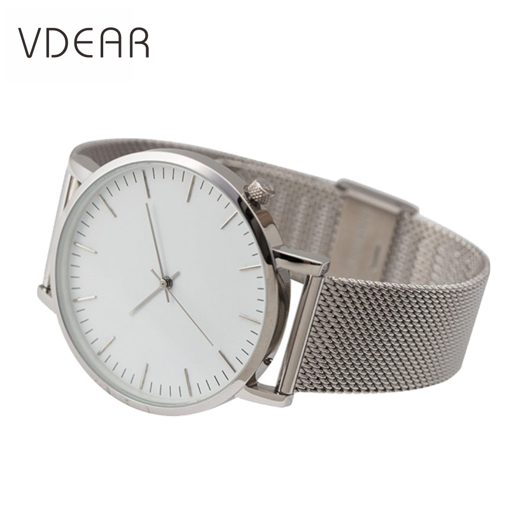 VDEAR - Easy change mesh strap no brand custom quartz man wrist watch minimalist fashion Stainless Steel Style 1