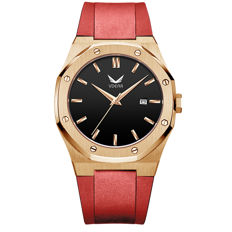 VDEAR - 2021 Newest 3 Atm Water Resistant New Customize Face Own Logo Silicone Quartz Watch Stainless Steel Back Stainless Steel Style 1