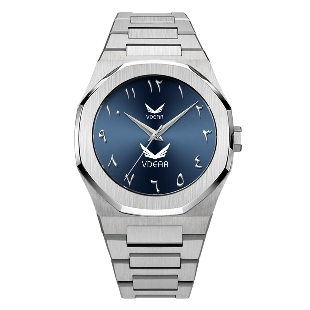 VDEAR Vintage arabiska siffror kvarts herrklocka 1