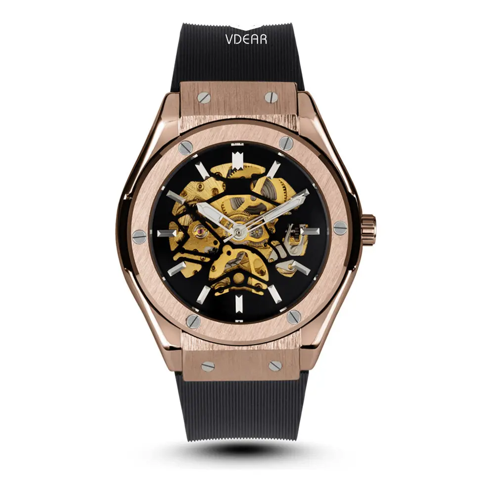 Reloj mecánico automático VDEAR Skeleton - Oro rosa 1