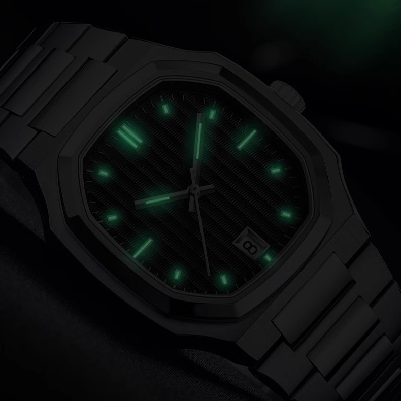 Vdear Business 3d Printing Dial With Date Luminous Pointers Visible Movement Automatic Mechanical Watch 12