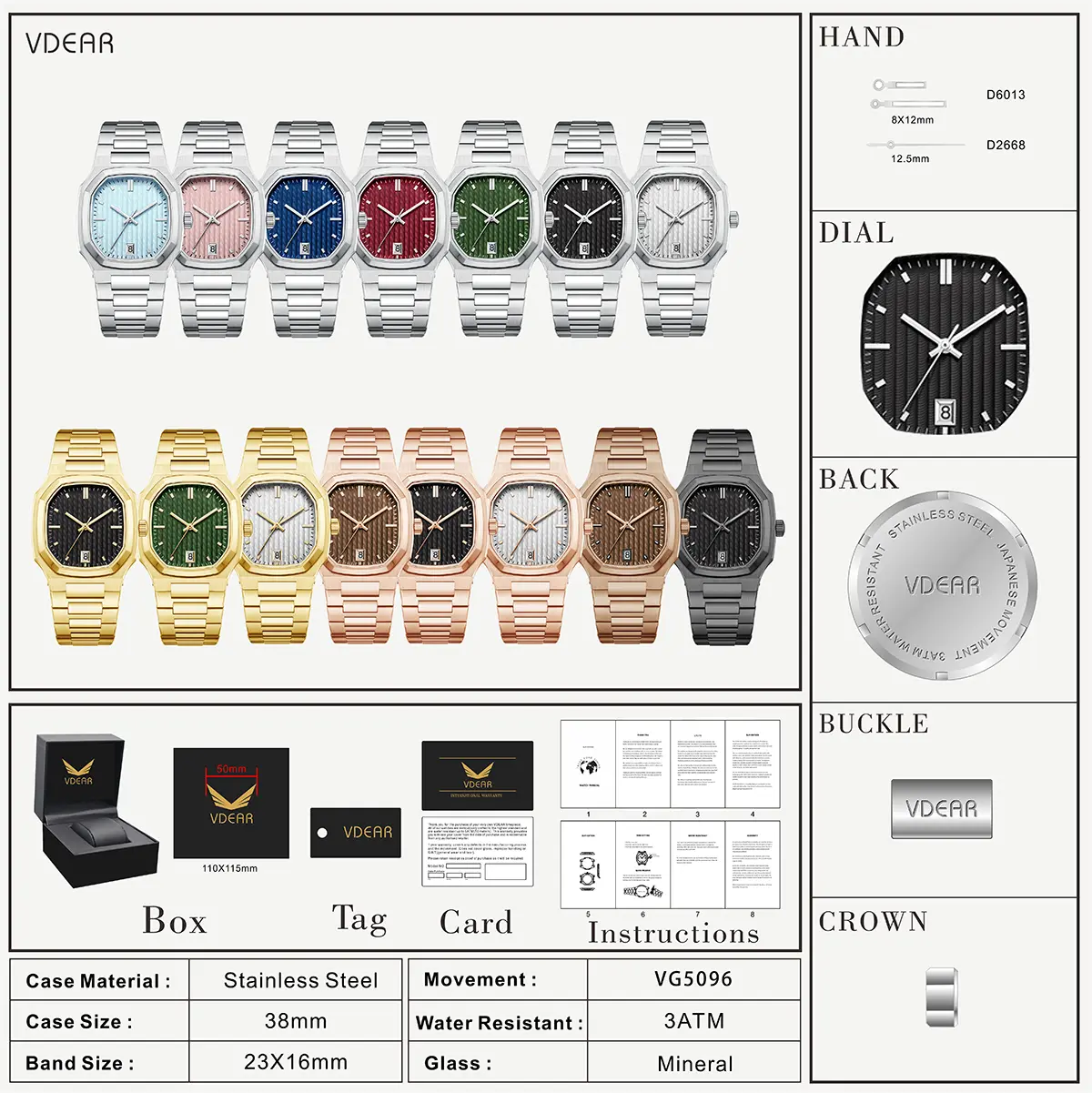 VDEAR Business 3D Printing Automatic Mechanical Watch - Best Under $3000 6