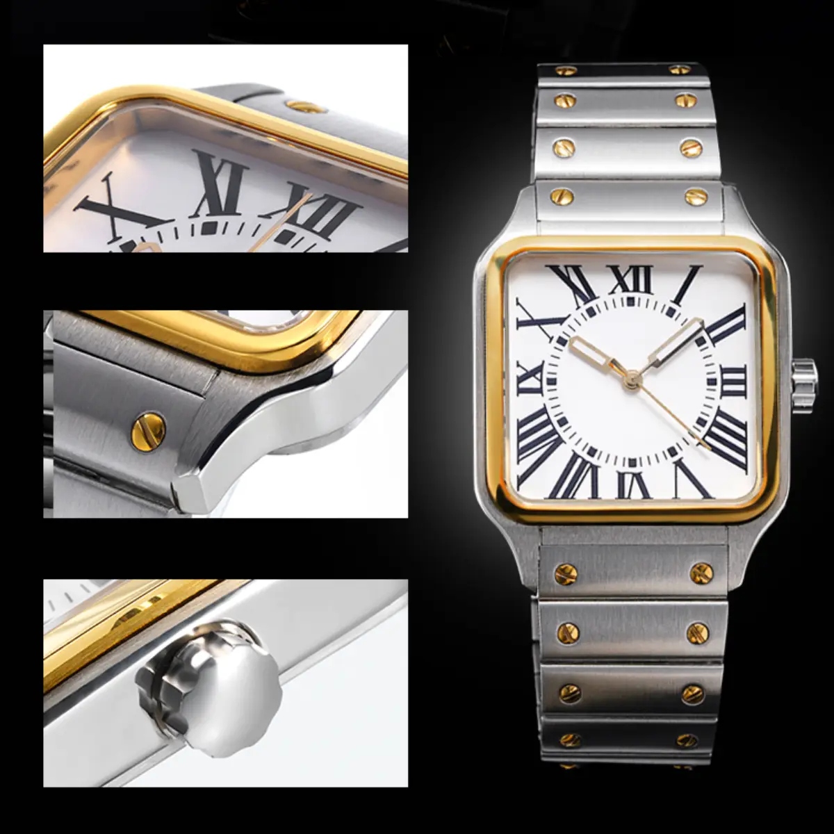 VDEAR Men's Quartz Roman Numeral Watch 3