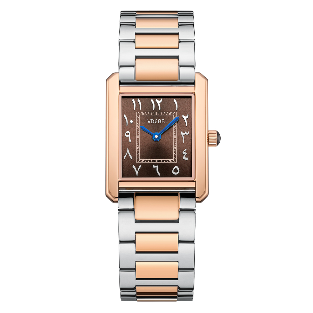 Vdear Rectangle Sunray Dial With Arabic Letter Unisex Watch Ultra Thin Quartz Wristwatch 9