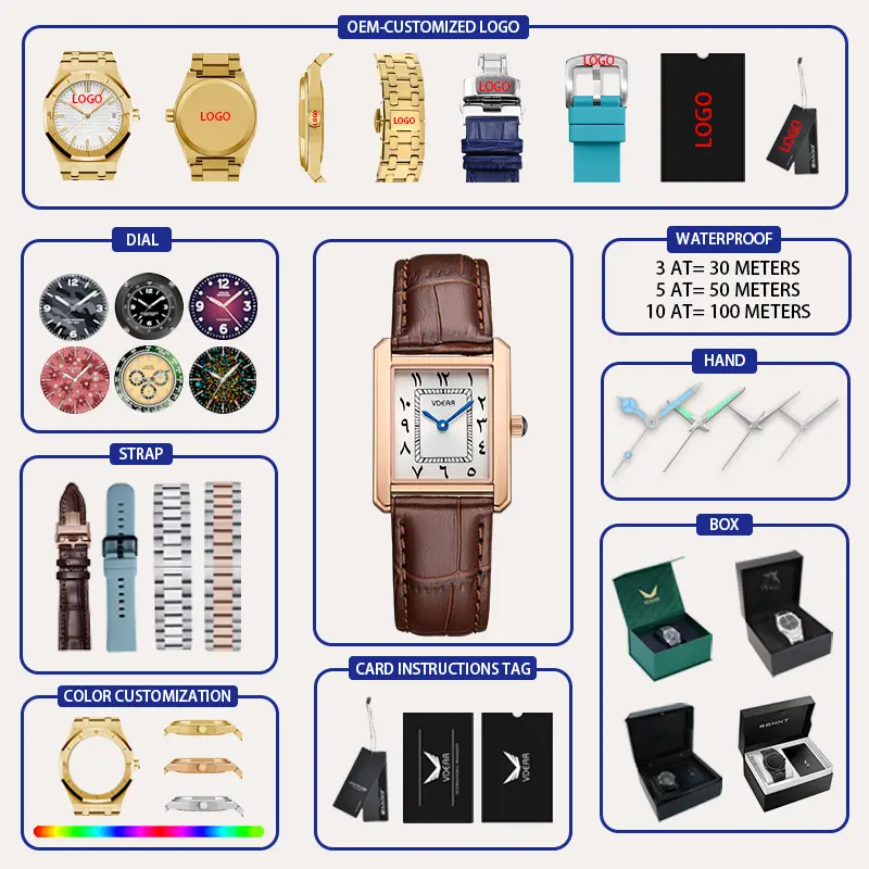 VDEAR Ultra Thin Leather Strap Quartz Watch for Women 5