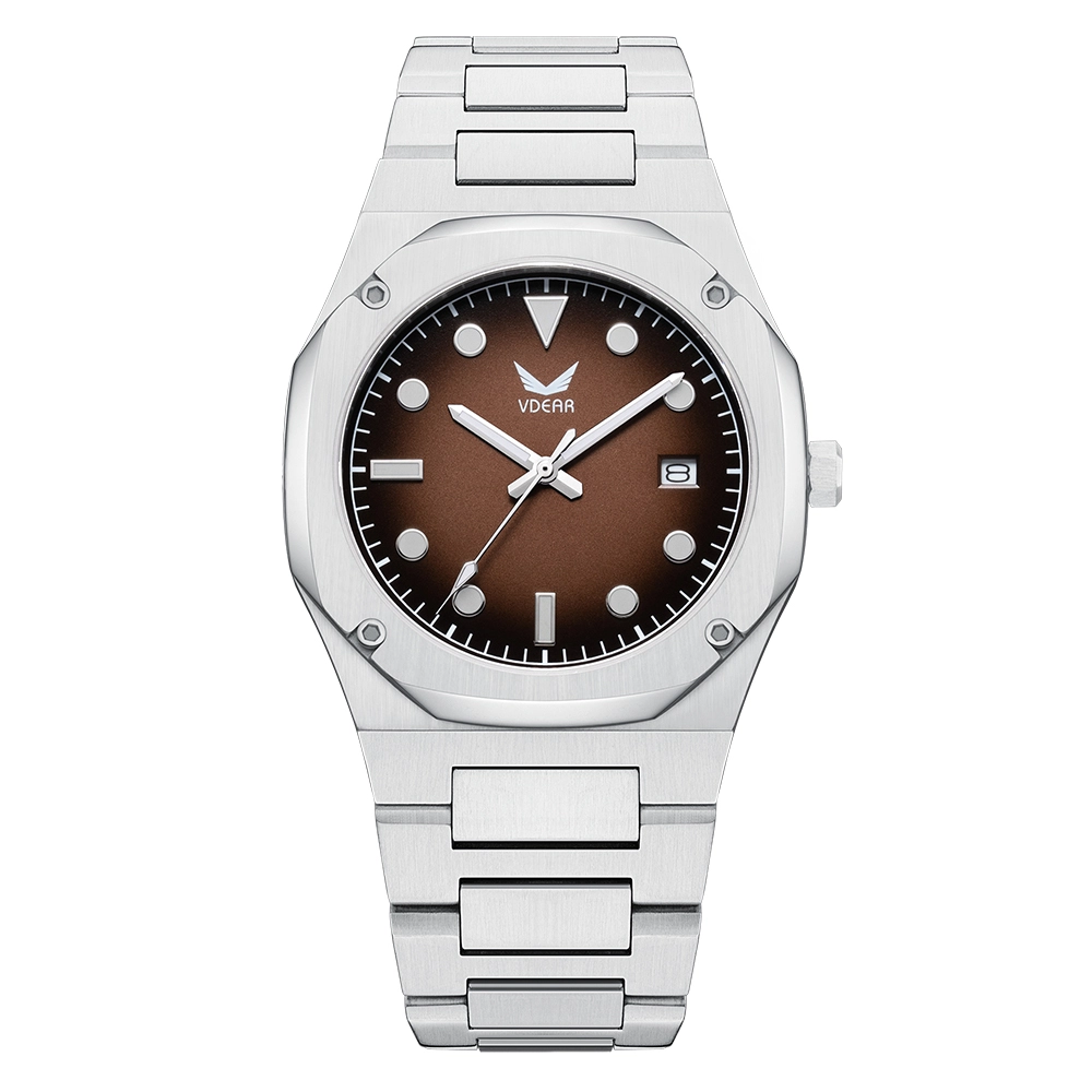 Vdear Men Luxury Ultra Thin 7mm Case Quartz Watch Concentric Gradient Dial With Luminous Hands Date Wristwatch 1