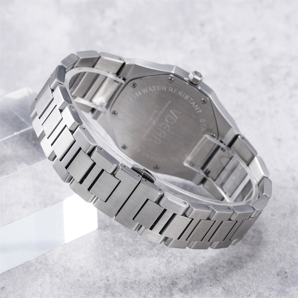 Vdear Men Luxury Ultra Thin 7mm Case Quartz Watch Concentric Gradient Dial With Luminous Hands Date Wristwatch 14