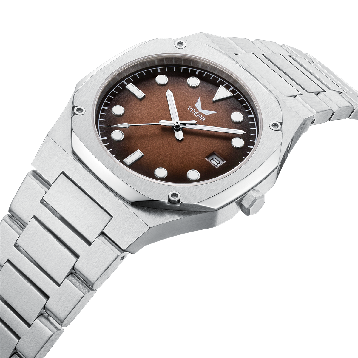 Vdear Men Luxury Ultra Thin 7mm Case Quartz Watch Concentric Gradient Dial With Luminous Hands Date Wristwatch 11