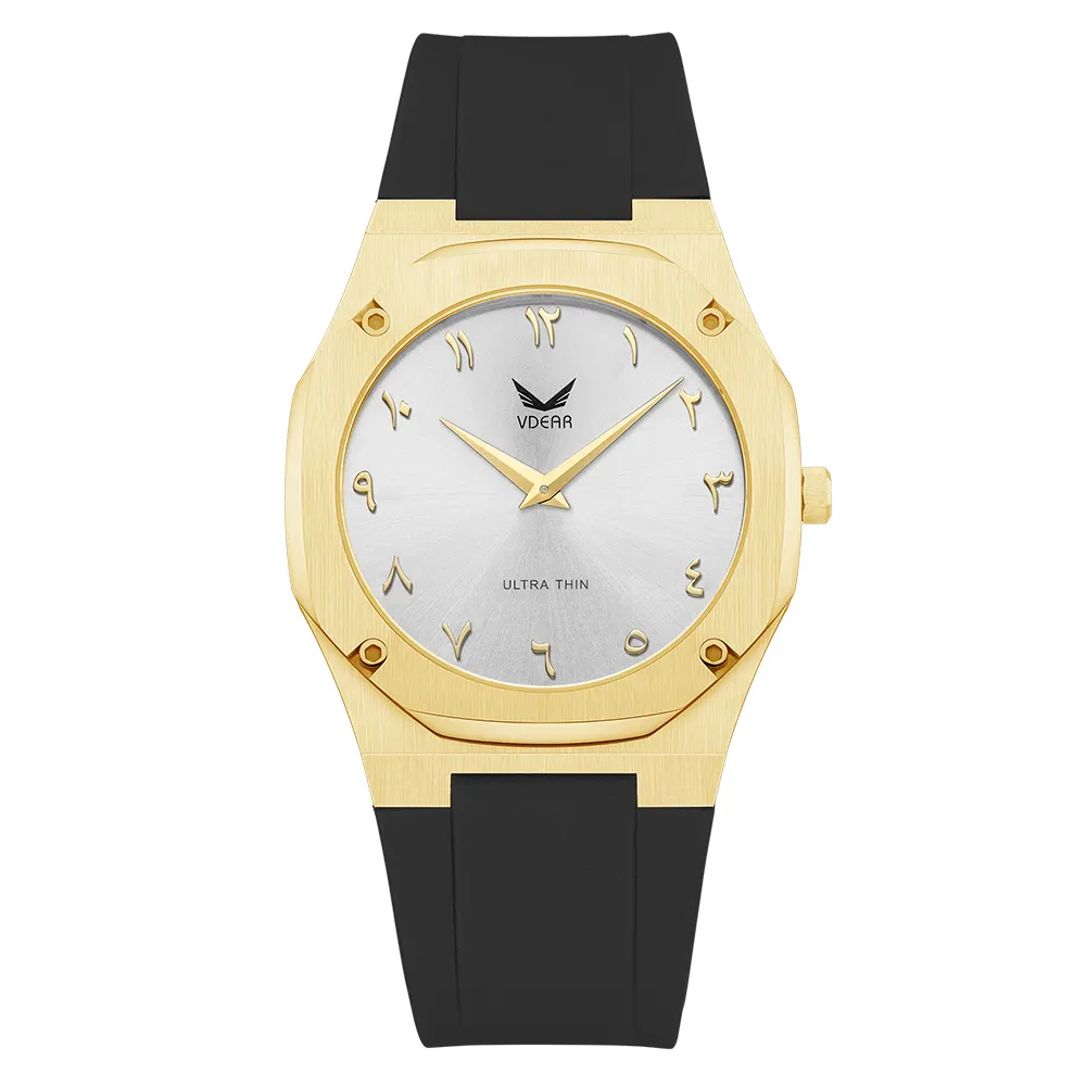 Gold Octagon Quartz Watch by VDEAR 2