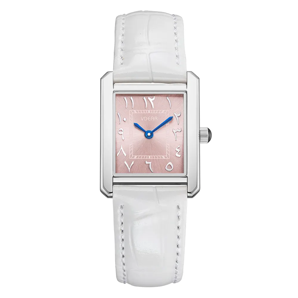 VDEAR Ultra Thin Rectangle Dial Quartz Watch Women's Silver 2