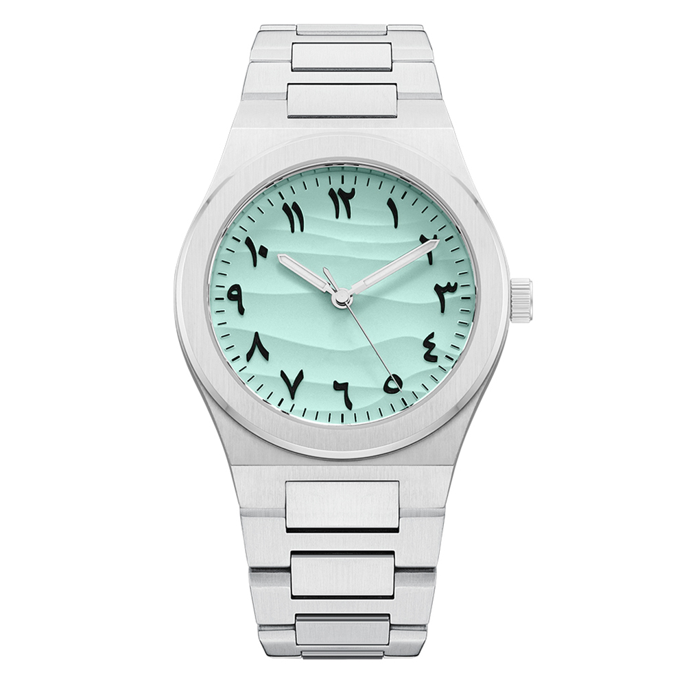 Vdear Unique Matte Ripple Dial With Arabic Number Men Watch Luminous Hands Ultra Thin 7mm Case Waterproof Quartz Watch 9