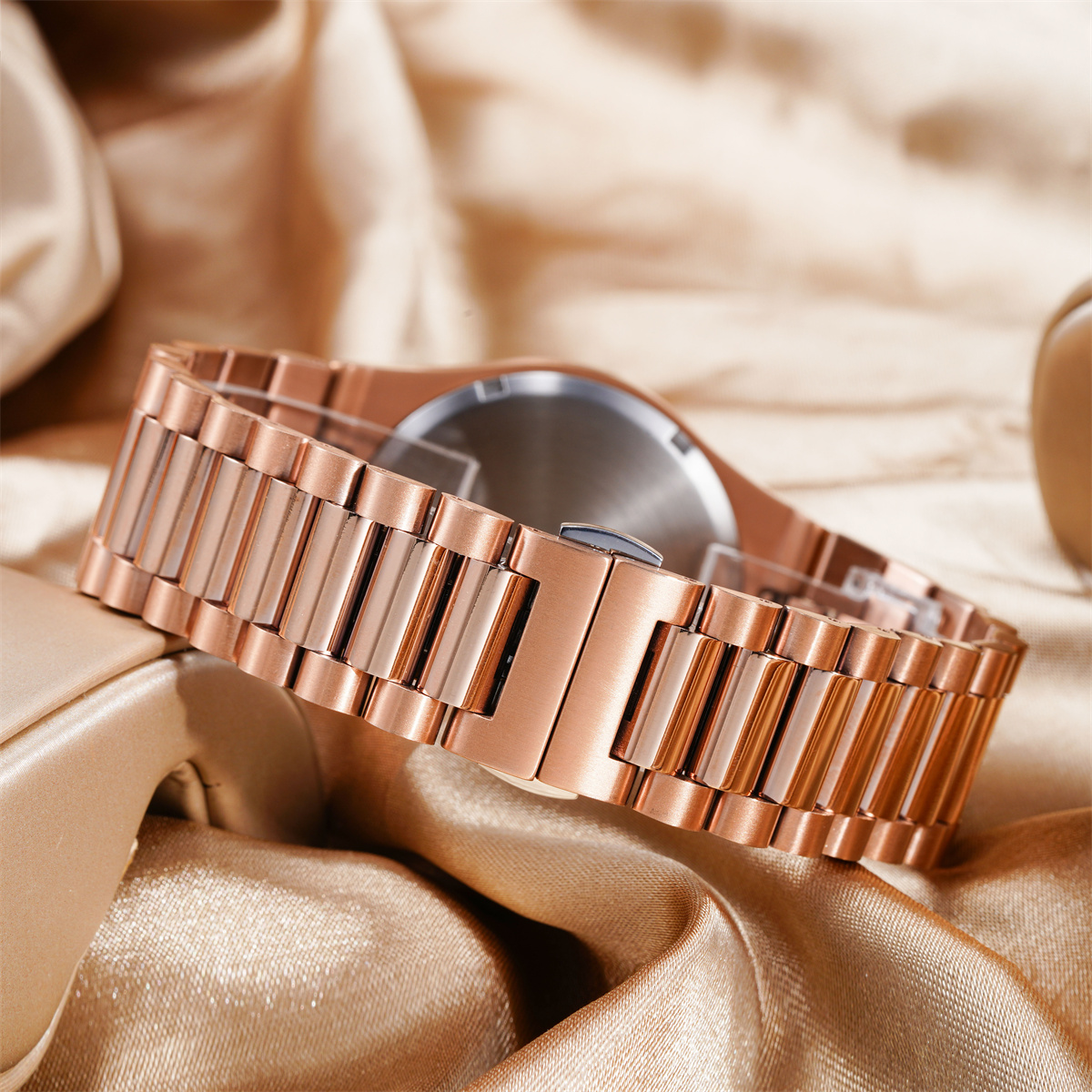 Vdear Lattice Pattern Dial With Date Quartz Watch Rose Gold Case Luminous Hands 5bar Waterproof Men Wristwatch 14