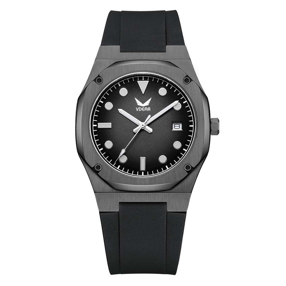 Vdear Male Luminous Date Luxury Quartz Watch Silicone Strap Classic 3atm Waterproof Gradient Color Watches For Men 1