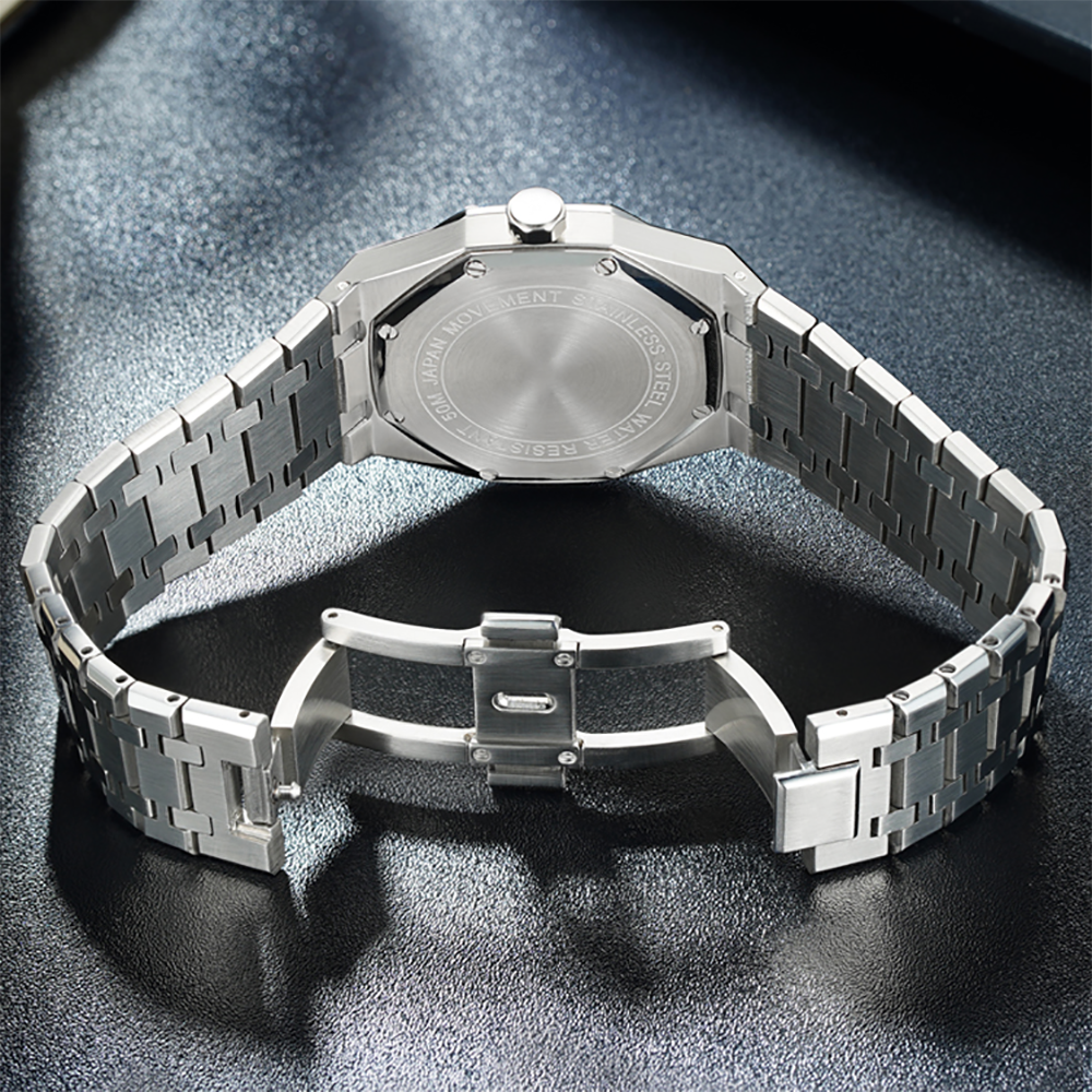 Vdear New Arrive Arabic Letter Bezel With Checkered Dial Luminous Date Men Quartz Watch 14