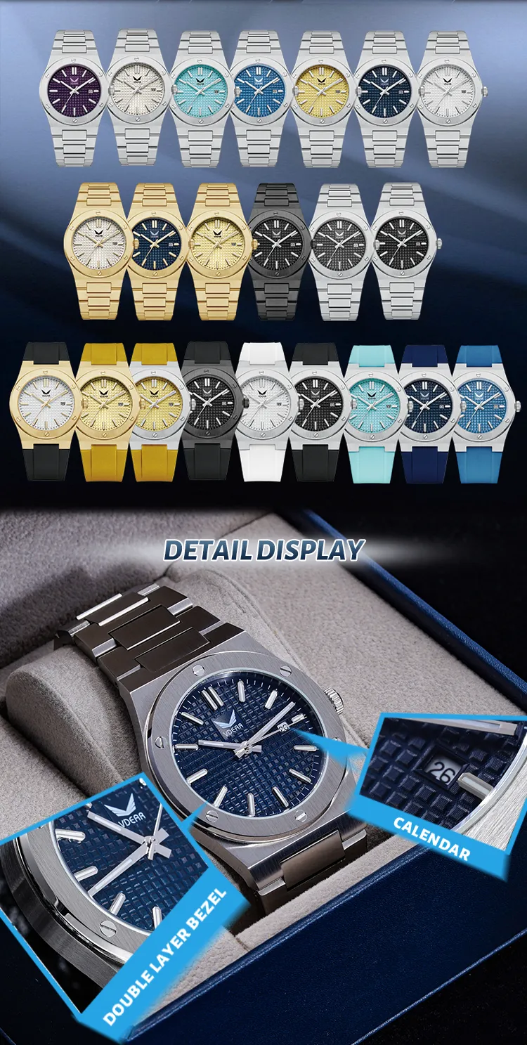 Luminous Quartz Watch with Plaid Dial Design and Silicone Strap 8
