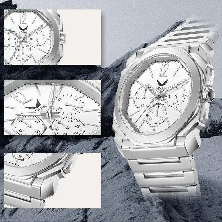 VDEAR Stainless Steel Quartz Calendar Watch 3