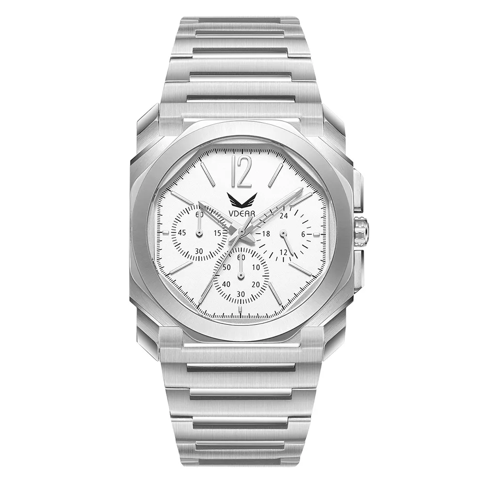 VDEAR Stainless Steel Quartz Calendar Watch 2