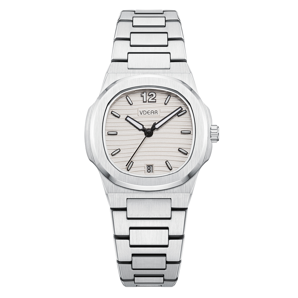 Vdear 30mm Square Case 3d Wavy Dial Luminous Date Lady Watch Luxury Quartz Women Watch 9