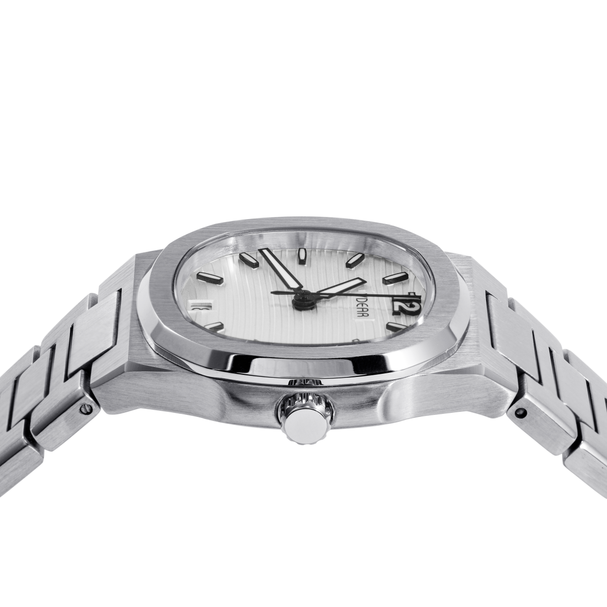 Vdear 30mm Square Case 3d Wavy Dial Luminous Date Lady Watch Luxury Quartz Women Watch 12