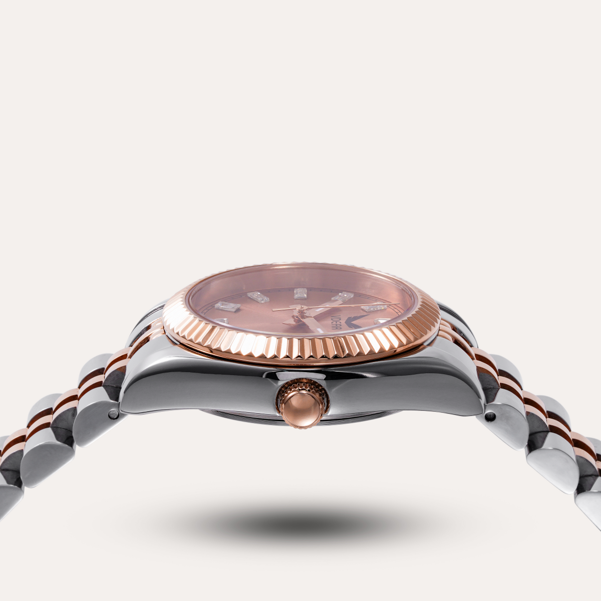 Vdear 28mm Round Case Sunray Dial With Crystal Scale Luminous Hands Small Ladies Quartz Watch 13