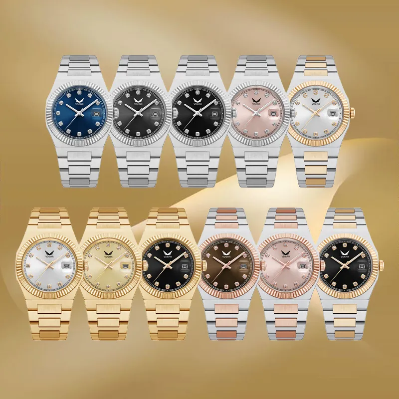 Vdear Stylish Diamond Sunray Dial Watch Luxury Steel 5atm Waterproof Luminous Calender Man Watch price