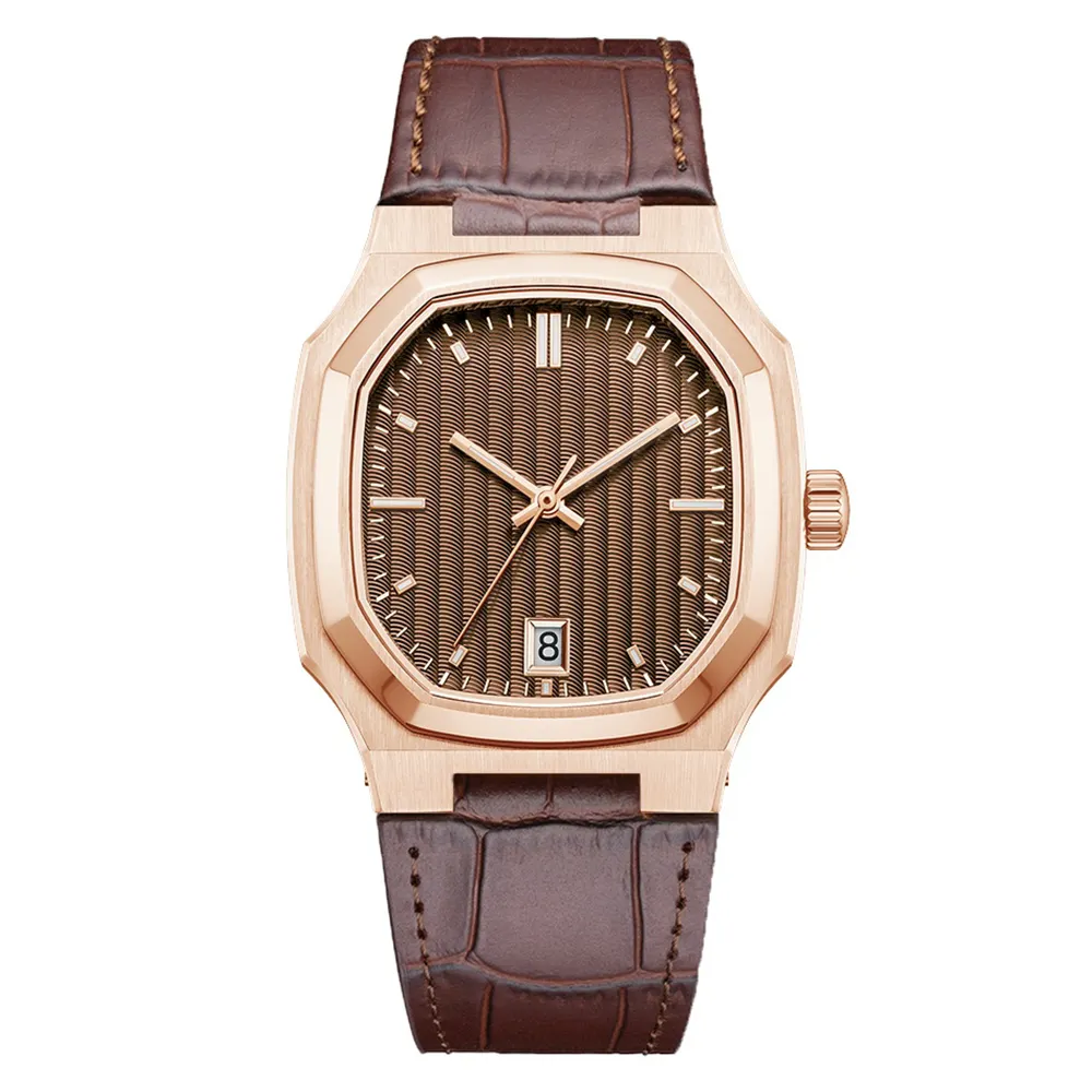 VDEAR Rose Gold Men's Quartz Watch with Date & Luminous Hands 1