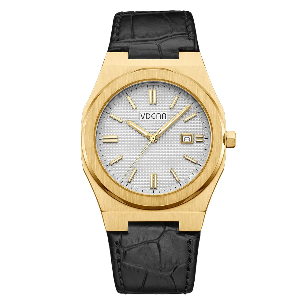 Custom Quartz Watches Price - Luxury Business Leather Strap Watch 1