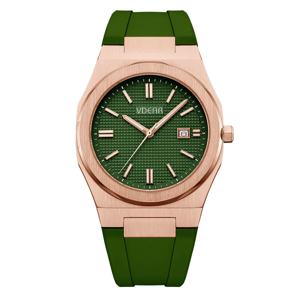 Checkered Dial Silicone Strap Women Quartz Watch 1