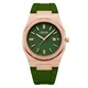 Checkered Dial Silicone Strap Women Quartz Watch 1