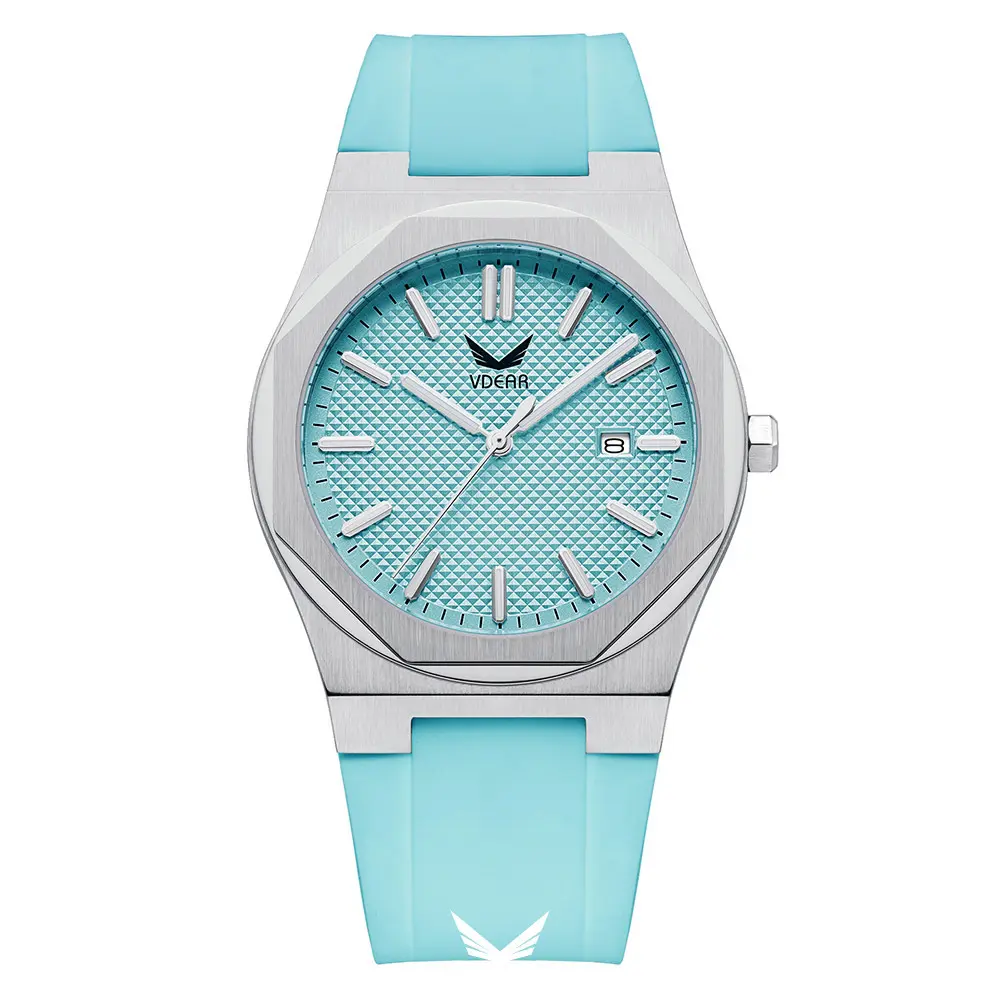 VDEAR lyxig kvartsklocka med silikonrem 1