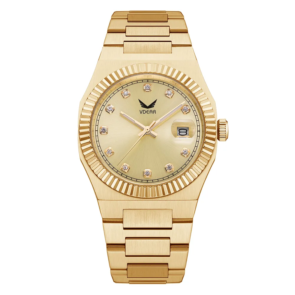 VDEAR Stylish Diamond Sunray Dial Man Watch 1