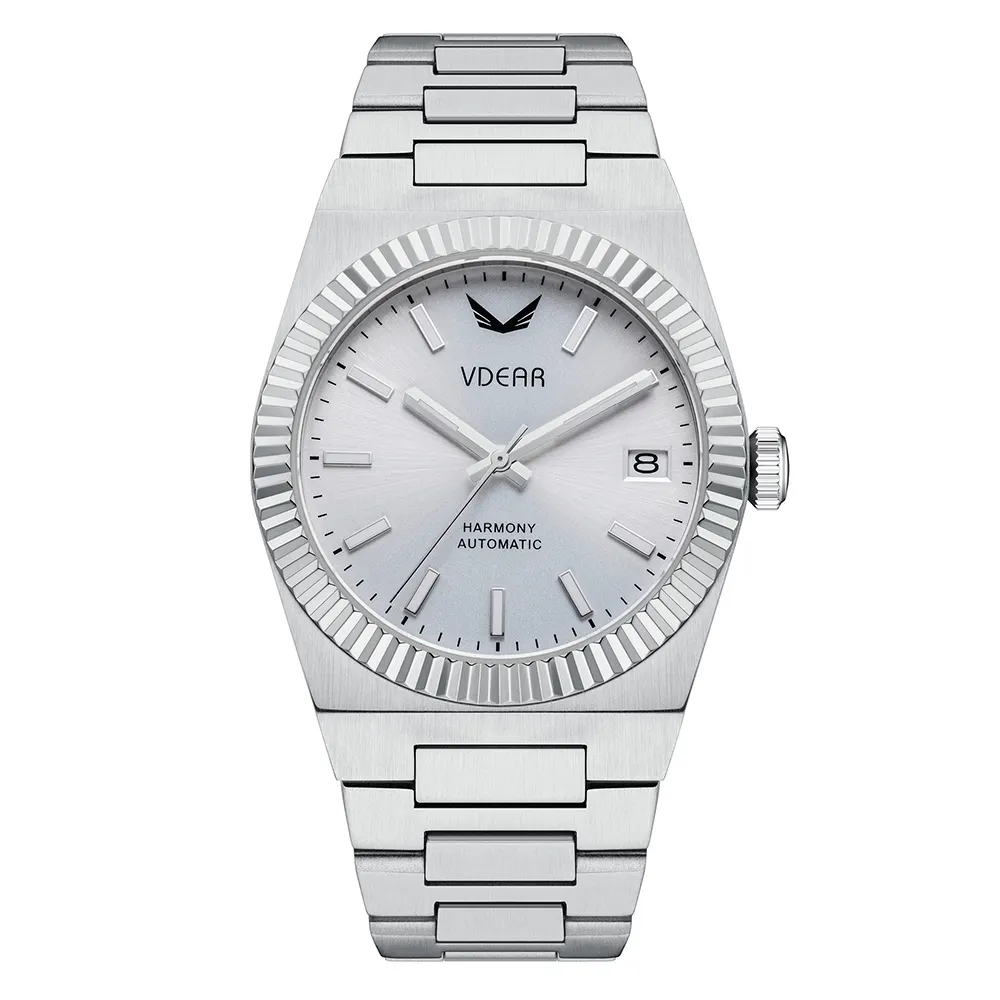 VDEAR Wave Betel Ultra Thin Calendar Quartz Watch 1
