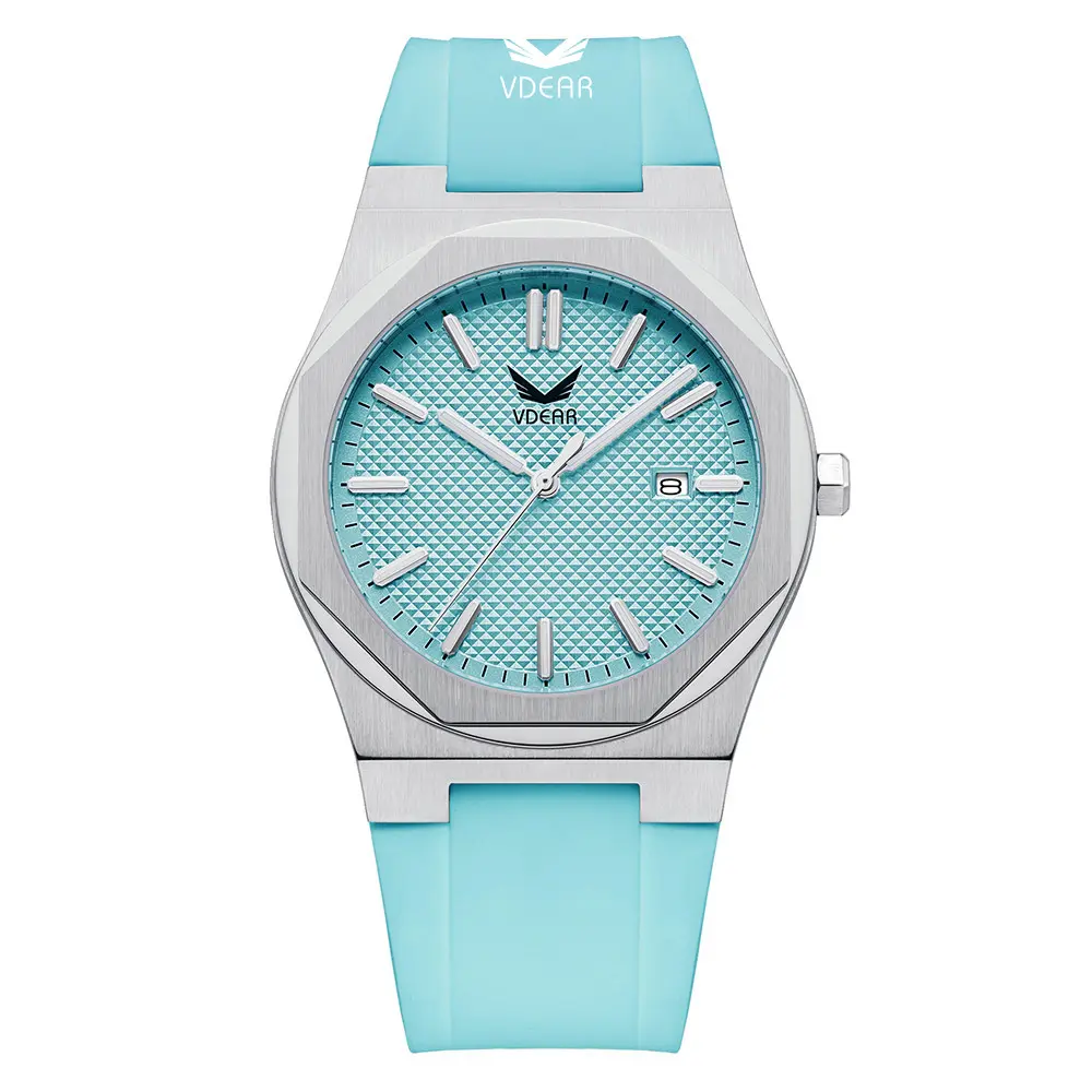 Luxury Quartz Watch with Silicone Strap & Luminous Hands 1