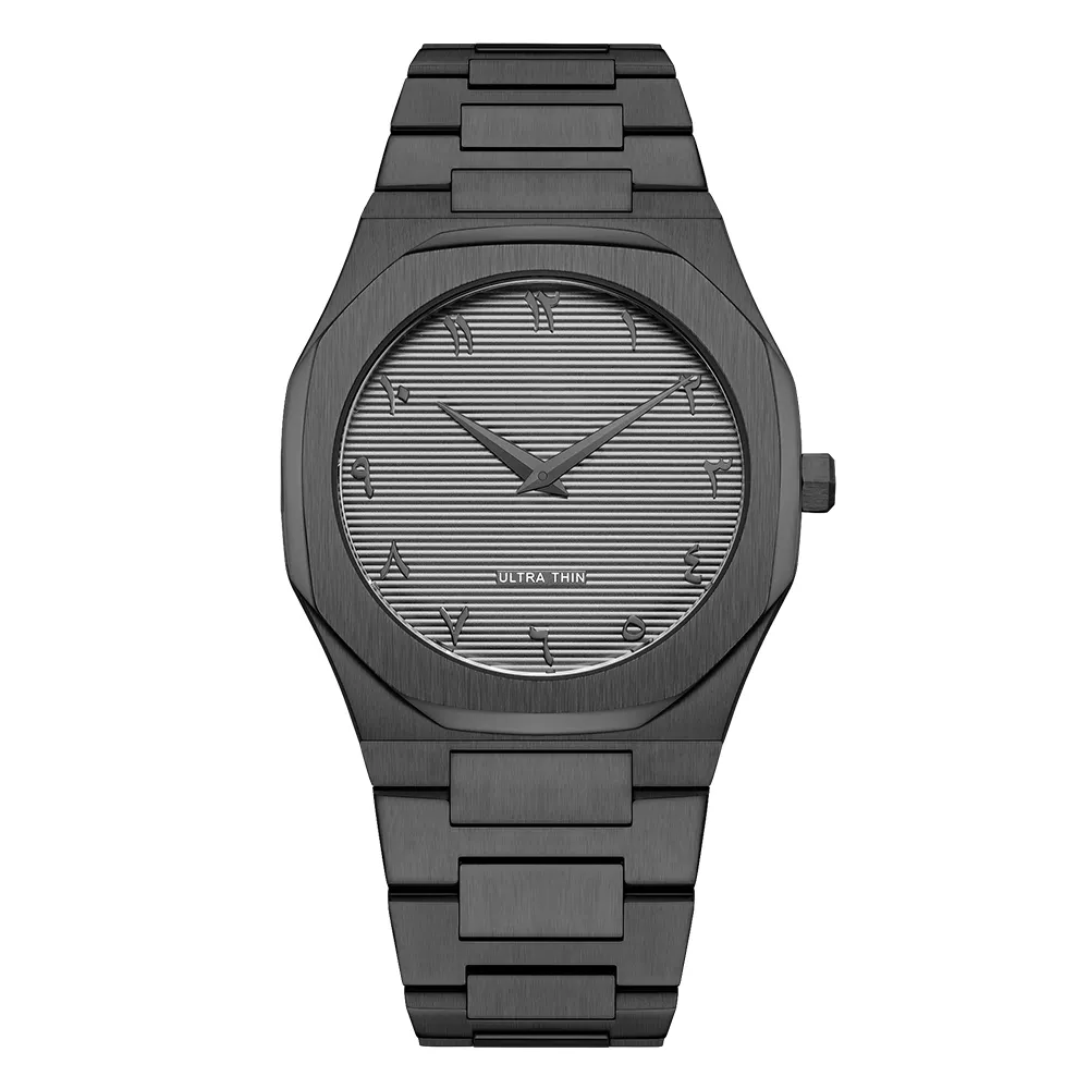 VDEAR Waterdicht Quartz Horloge met Zwarte Arabische Wijzerplaat en Stalen Band 1