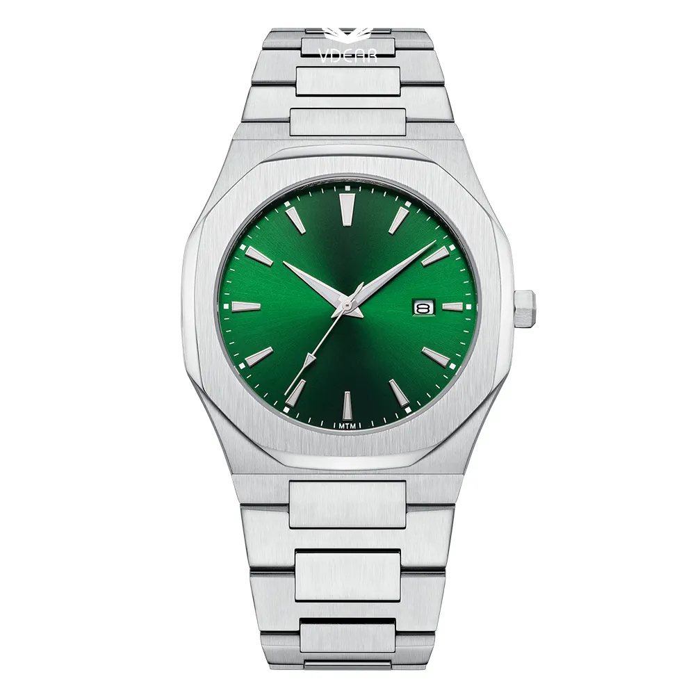 VDEAR Vintage Green Dial Calendar Stainless Steel Watch - Performance, Quality, Style High Above the Rest 1
