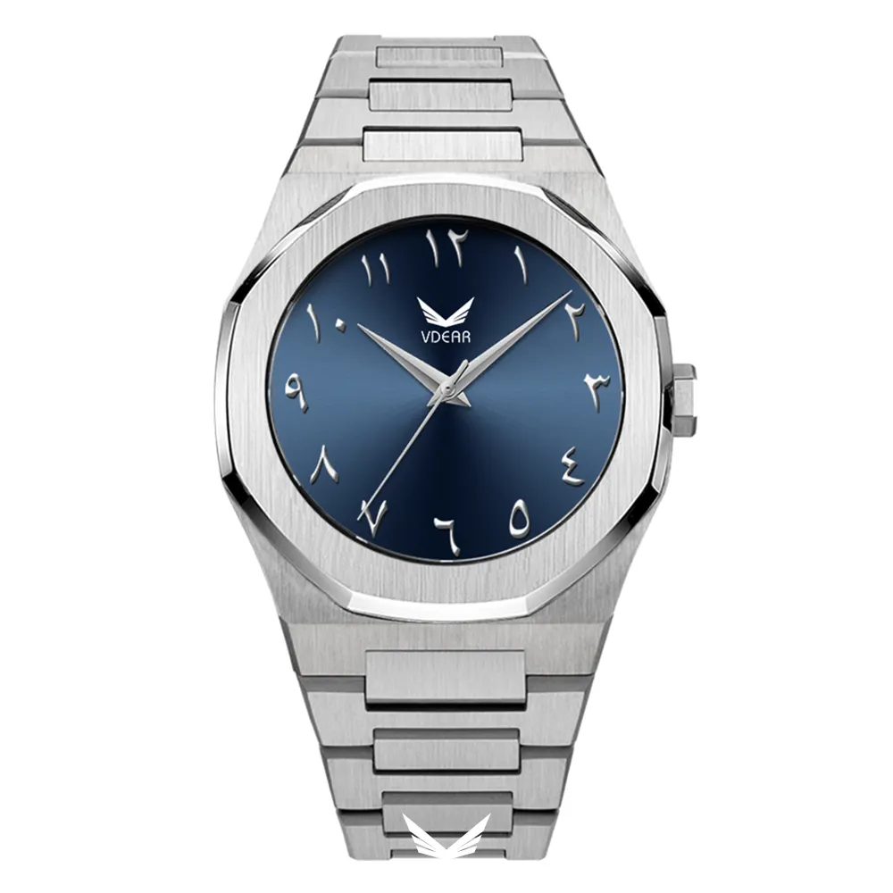 VDEAR Lyxklocka med arabiska siffror | Quartz-armbandsur med anpassningsbar logotyp 1