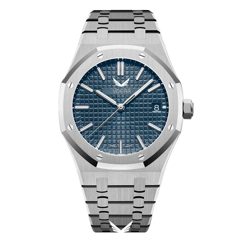 Mesh Dial Silver Steel Waterproof Watch - VDEAR 1