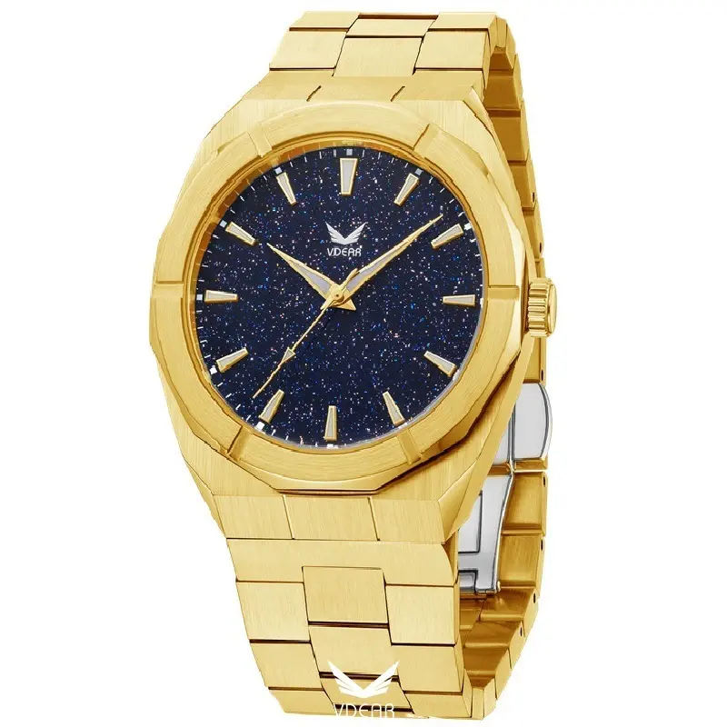 VDEAR Blue Starry Sky Frosted Stainless Steel Men's Watch - High Quality & Unique 1