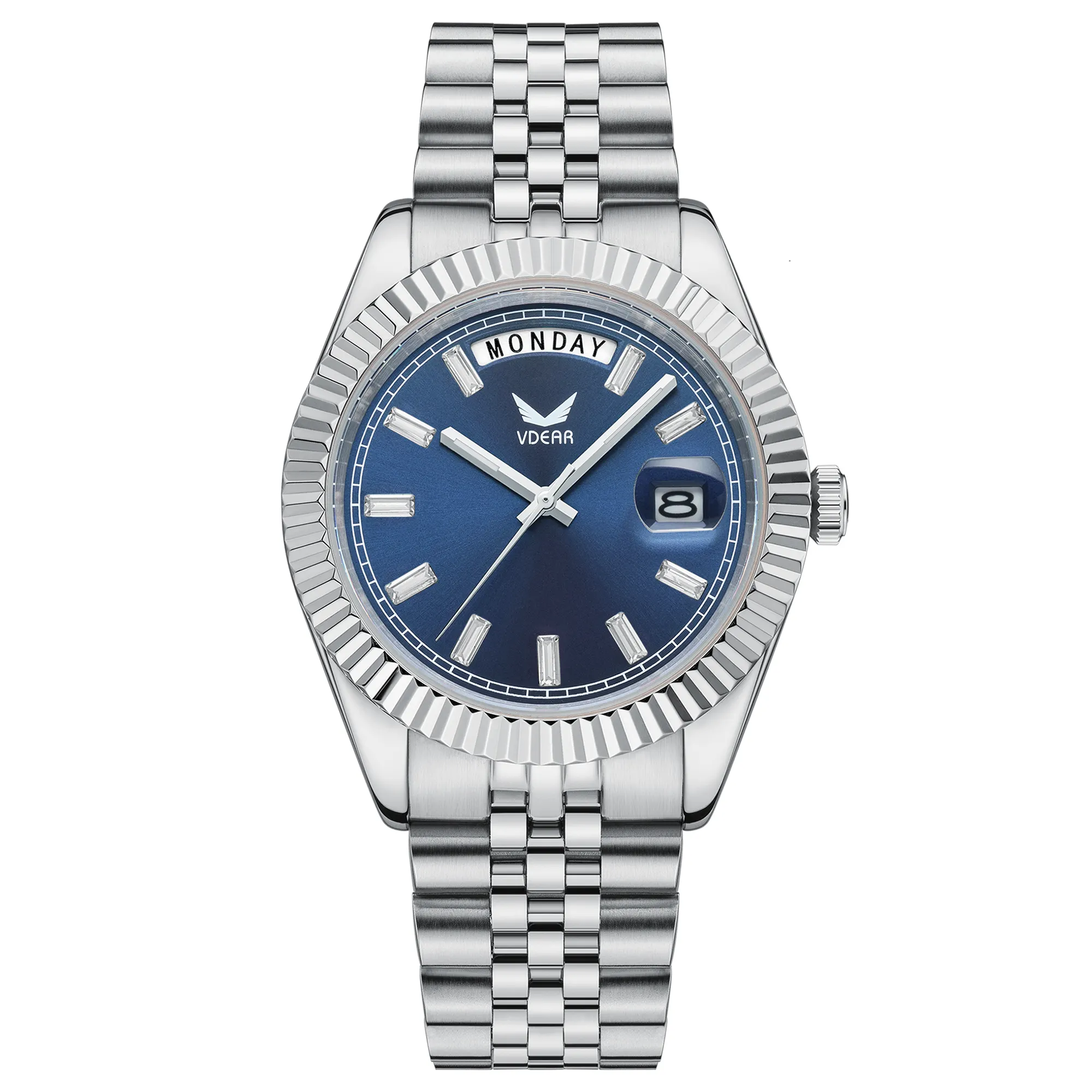 Vdear Steel Strap Calendar Week Fashion Watch - Custom Logo. High Performance, Quality, and Appearance. Customize Specifications. Simple and Direct. 1